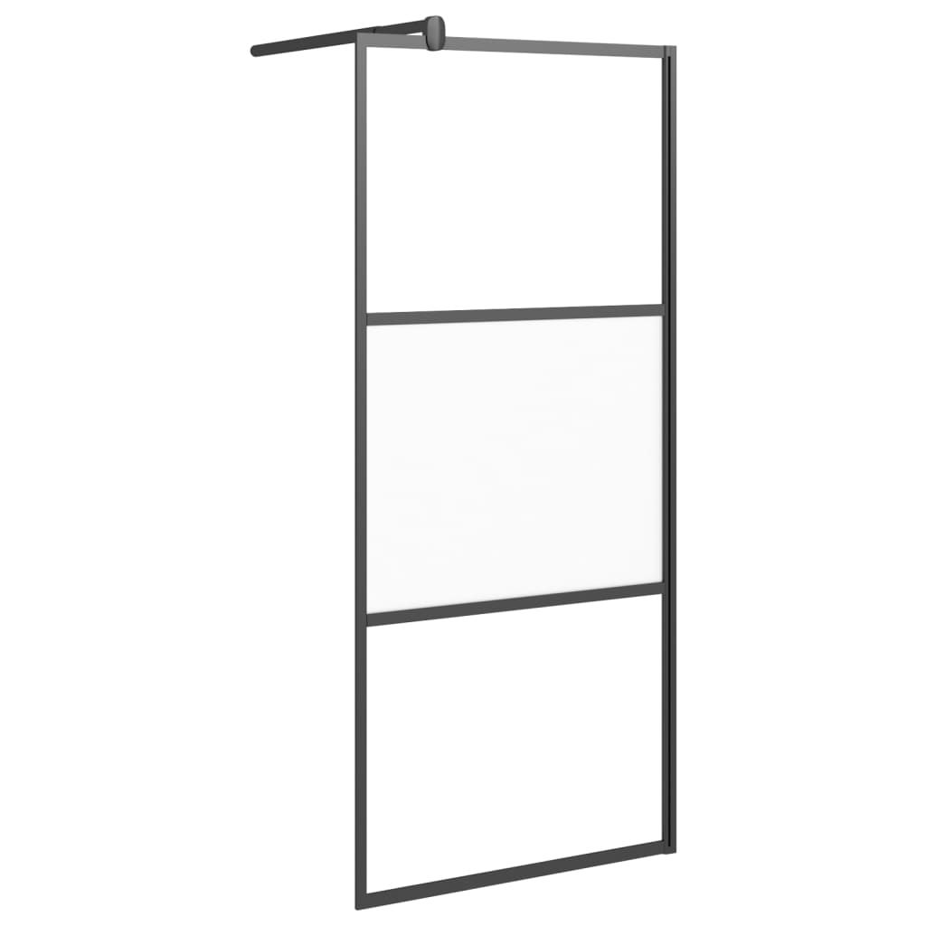 Walk-in suihkuseinäke 90x195 cm puolihuurrettu ESG-lasi musta - Sisustajankoti.fi