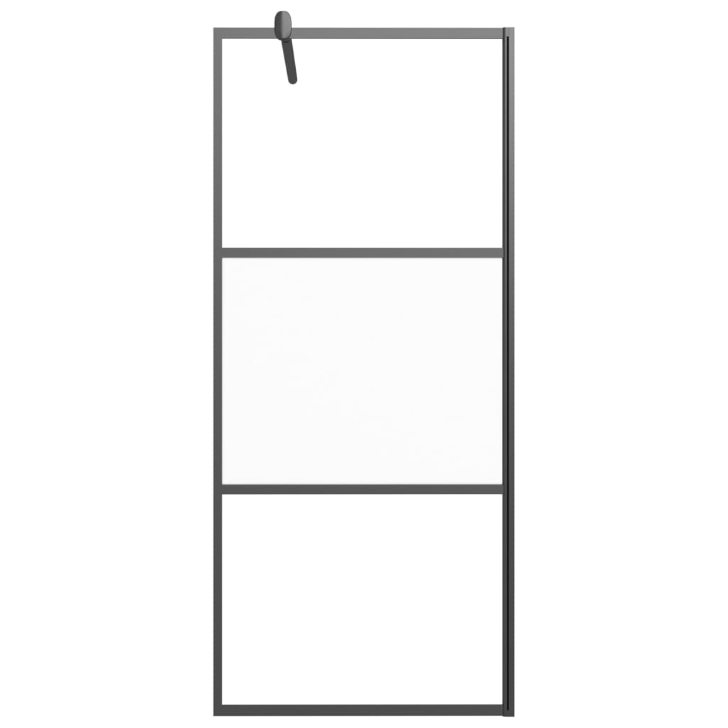 Walk-in suihkuseinäke 90x195 cm puolihuurrettu ESG-lasi musta - Sisustajankoti.fi