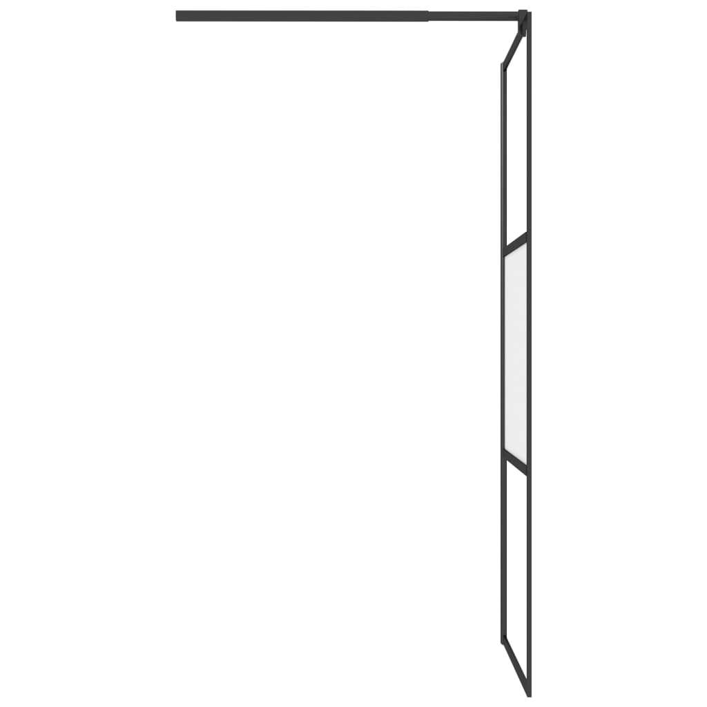 Walk-in suihkuseinäke 90x195 cm puolihuurrettu ESG-lasi musta - Sisustajankoti.fi