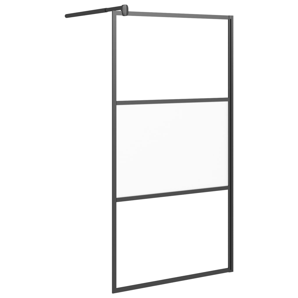 Walk-in suihkuseinäke 100x195 cm puolihuurrettu ESG-lasi musta - Sisustajankoti.fi