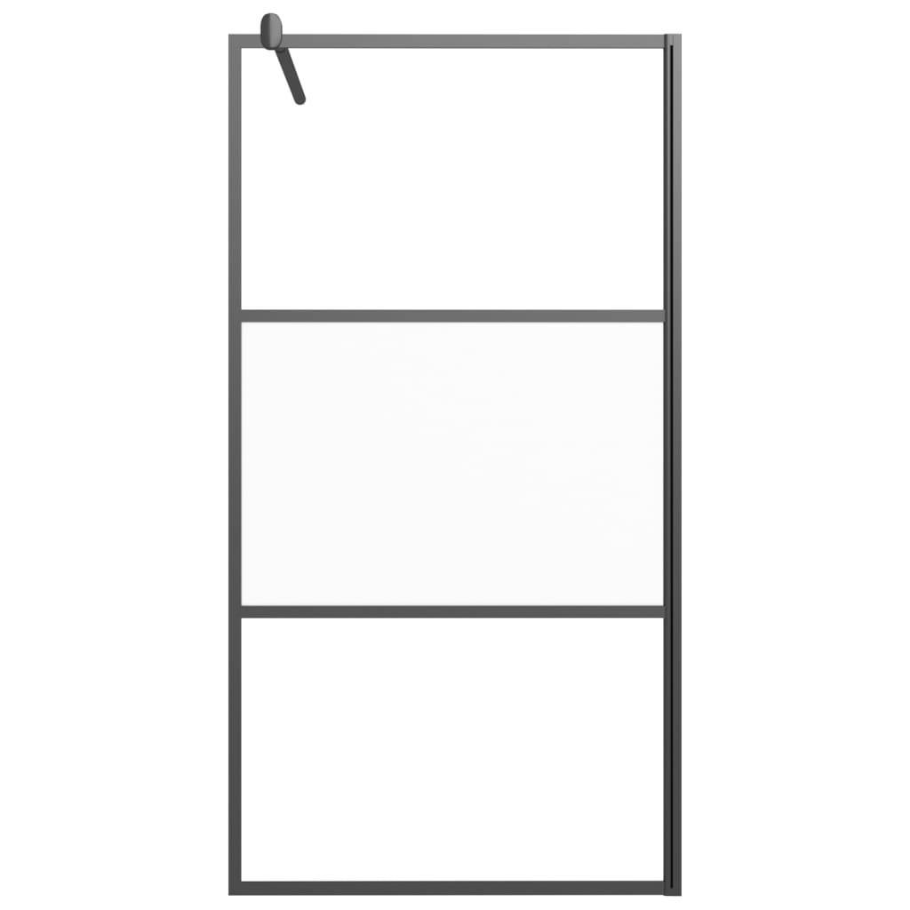 Walk-in suihkuseinäke 100x195 cm puolihuurrettu ESG-lasi musta - Sisustajankoti.fi