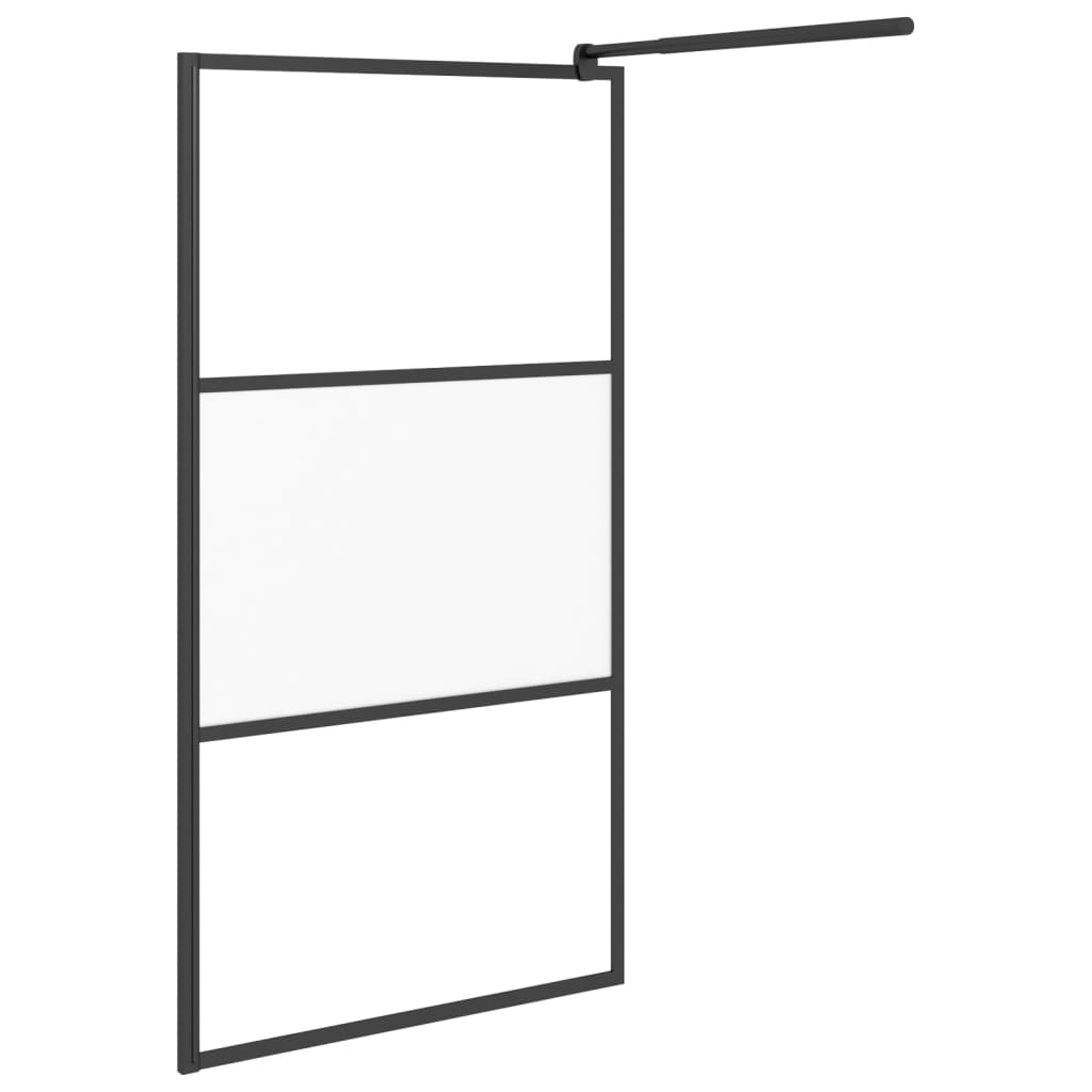 Walk-in suihkuseinäke 100x195 cm puolihuurrettu ESG-lasi musta - Sisustajankoti.fi