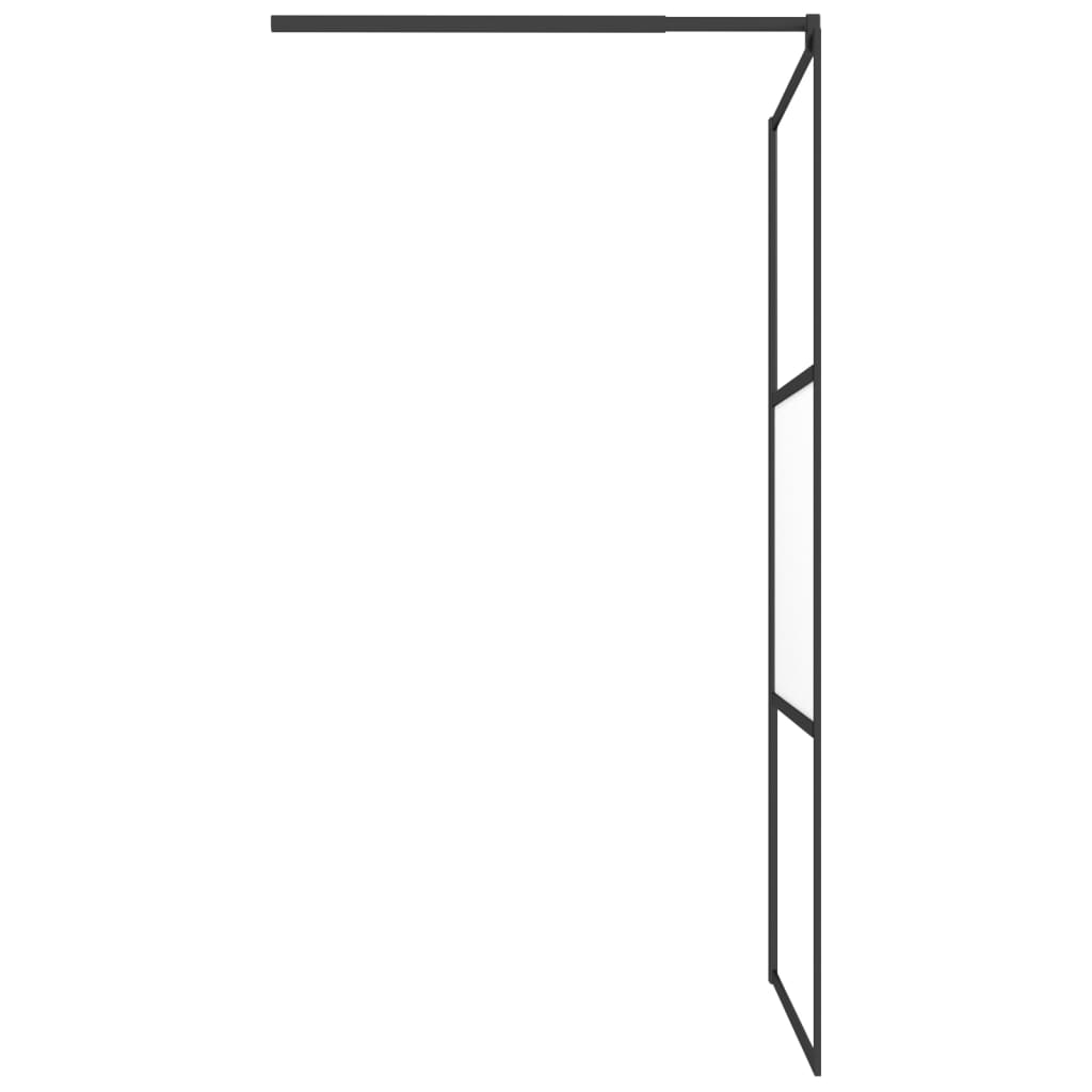 Walk-in suihkuseinäke 100x195 cm puolihuurrettu ESG-lasi musta - Sisustajankoti.fi