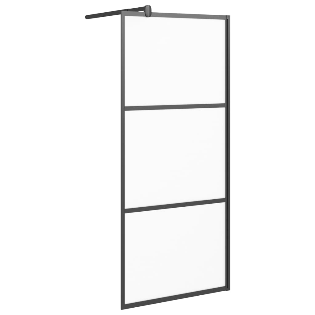 Walk-in suihkuseinäke 90x195 cm huurrettu ESG-lasi musta - Sisustajankoti.fi