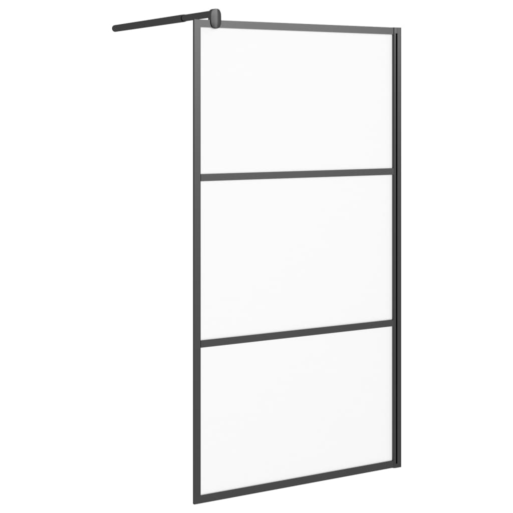 Walk-in suihkuseinäke 100x195 cm huurrettu ESG-lasi musta - Sisustajankoti.fi