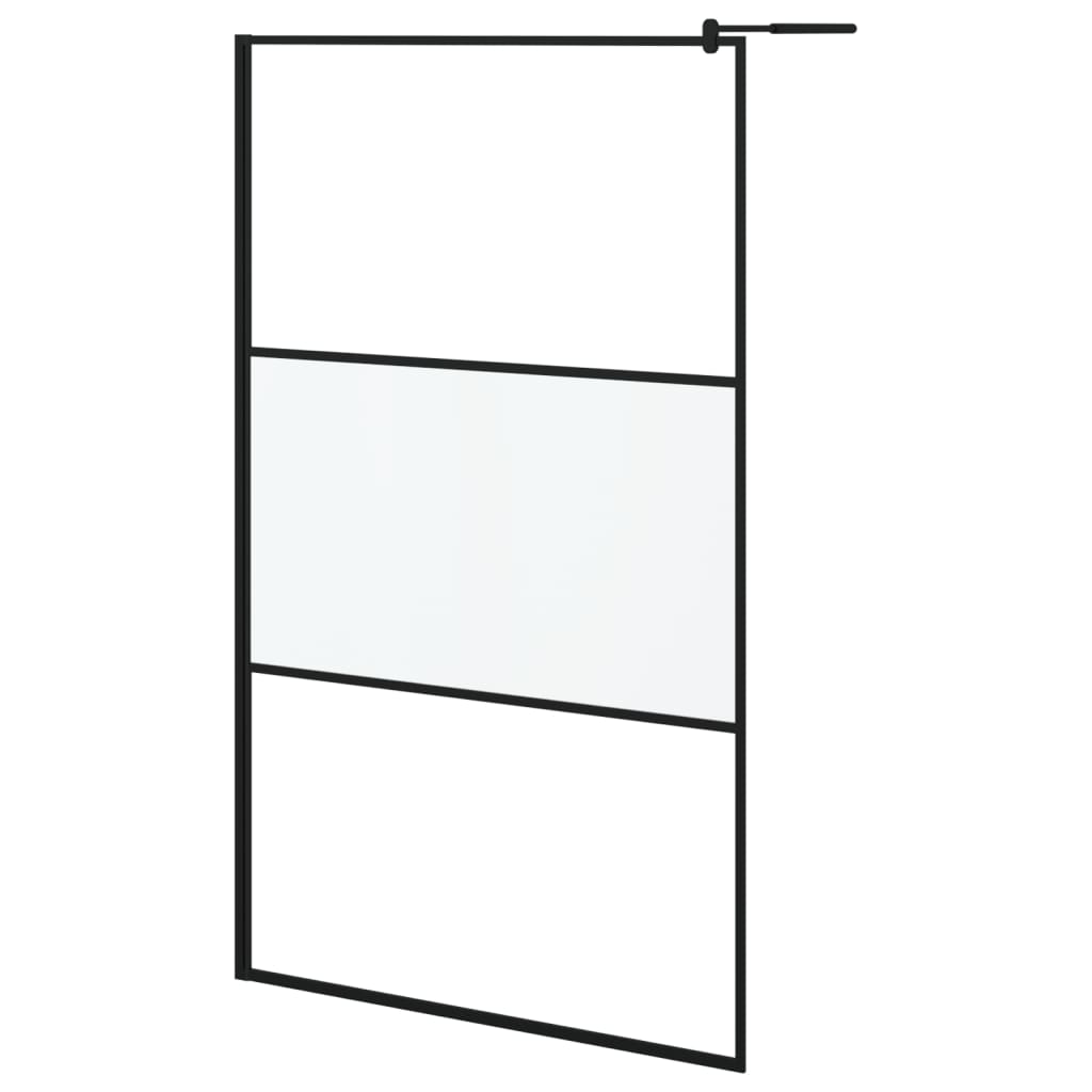 Walk-in suihkuseinäke 115x195 cm huurrettu ESG-lasi musta - Sisustajankoti.fi