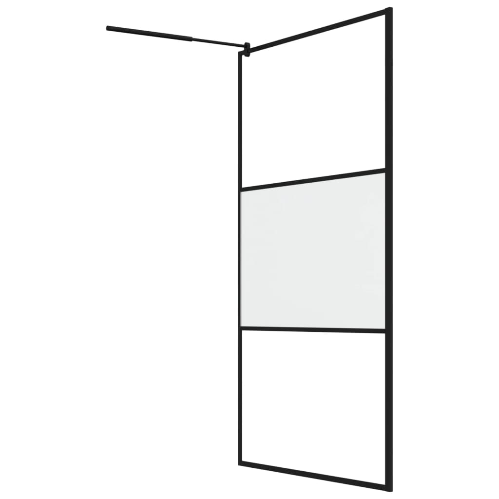 Walk-in suihkuseinäke 115x195 cm huurrettu ESG-lasi musta - Sisustajankoti.fi