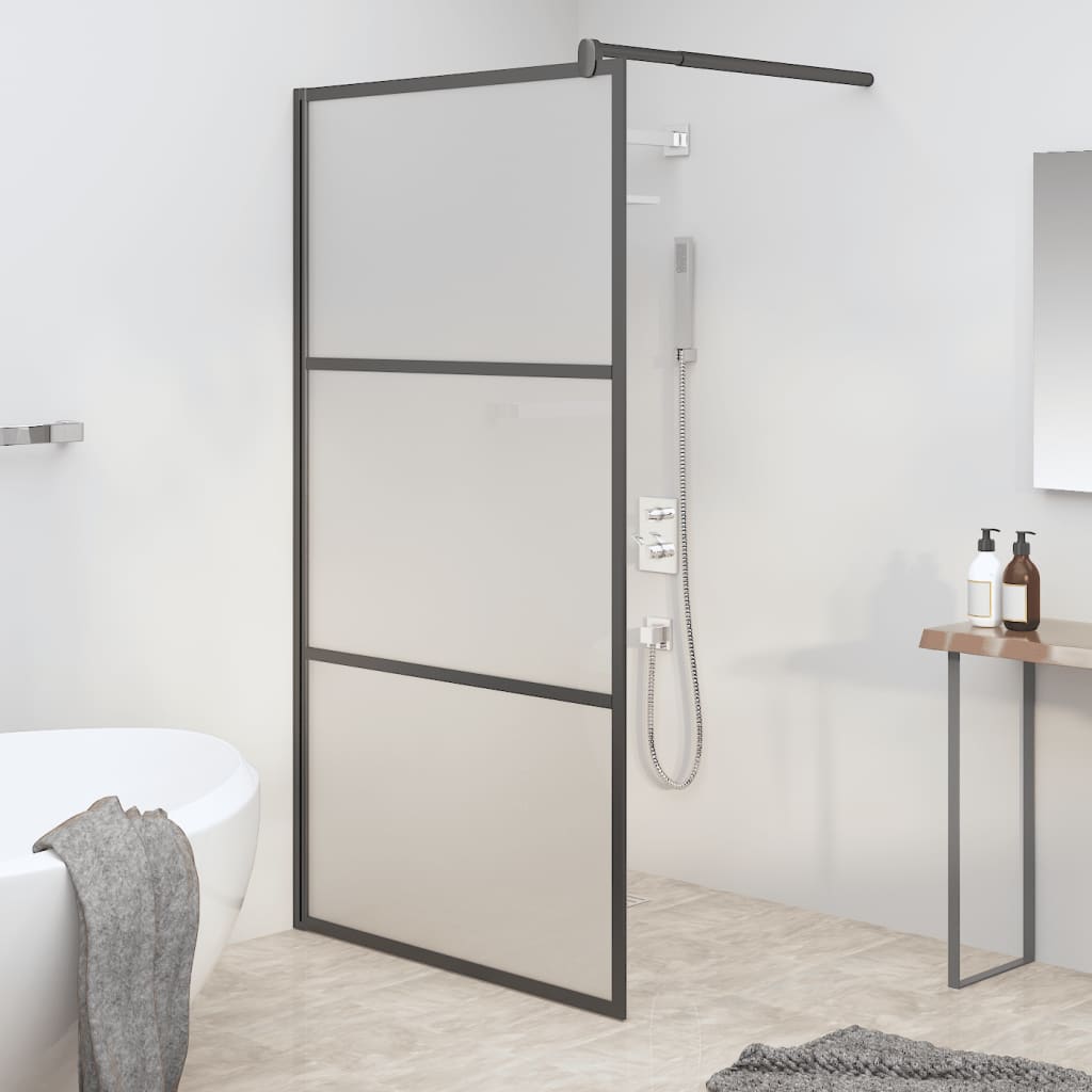 Walk-in suihkuseinäke 115x195 cm huurrettu ESG-lasi musta - Sisustajankoti.fi