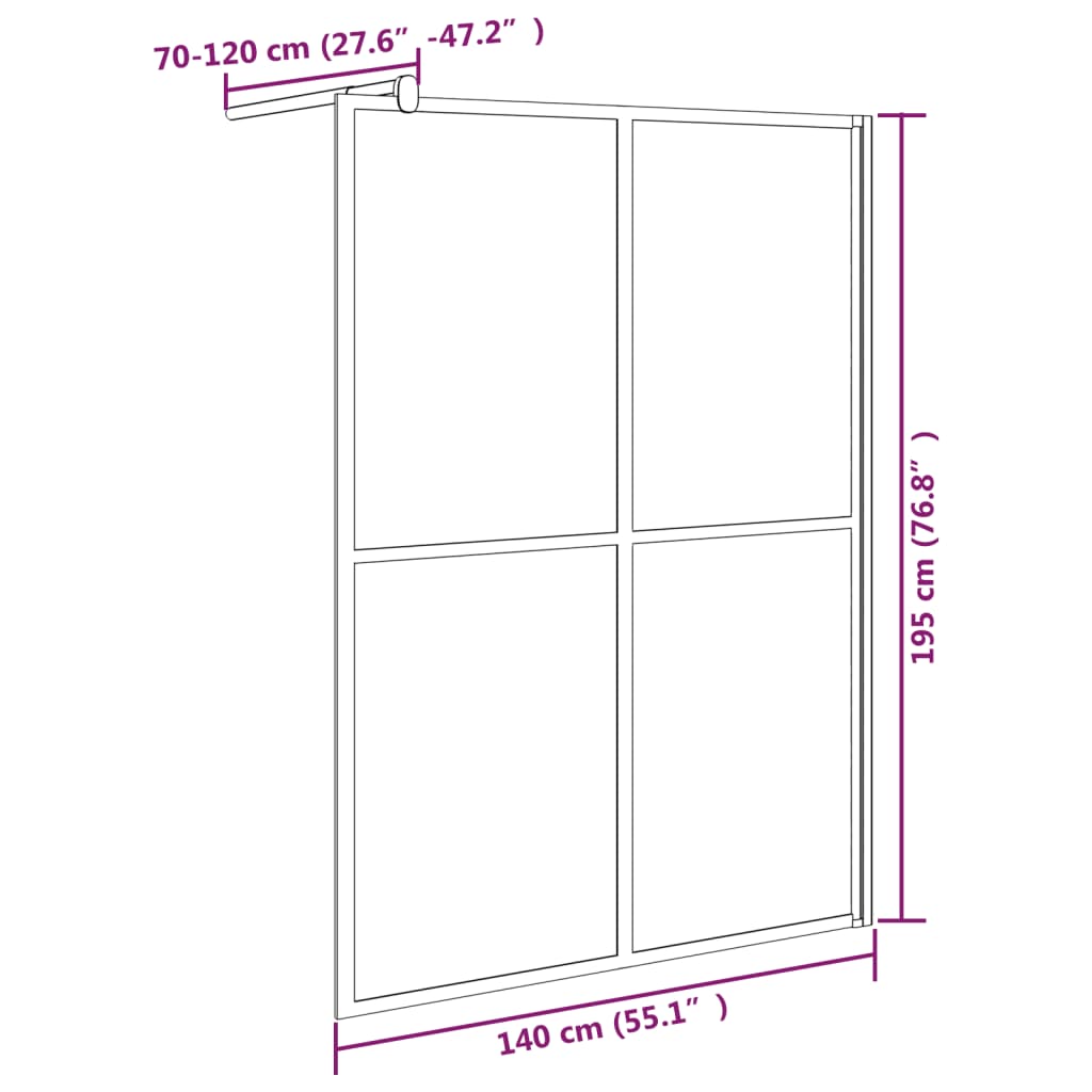 Walk-in suihkuseinäke 145x195 cm tumma karkaistu lasi - Sisustajankoti.fi