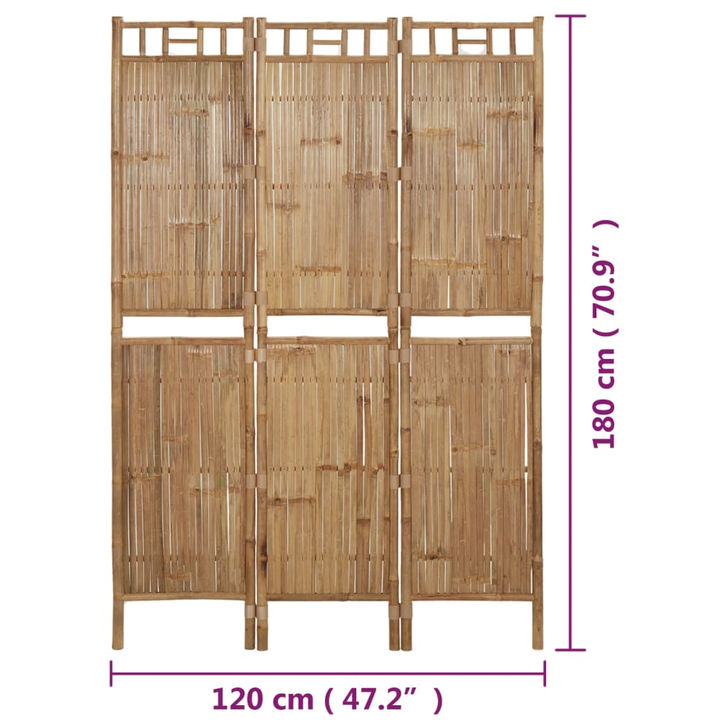 3-paneelinen tilanjakaja bambu 120x180 cm - Sisustajankoti.fi