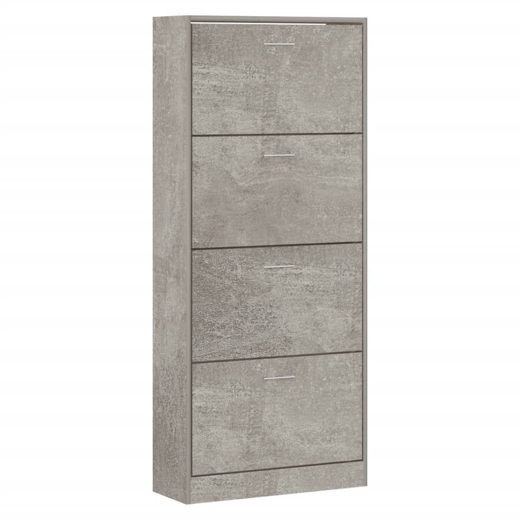 Kenkäkaappi betoninharmaa 63x24x147 cm tekninen puu - Sisustajankoti.fi