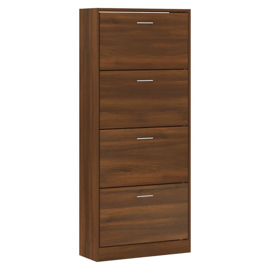 Kenkäkaappi ruskea tammi 63x24x147 cm tekninen puu - Sisustajankoti.fi