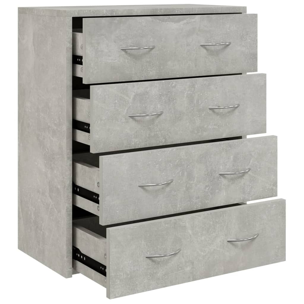 Senkki 4 vetolaatikolla 60x30,5x71 cm betoninharmaa - Sisustajankoti.fi