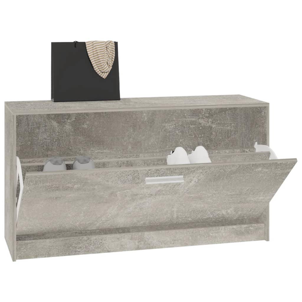 Kenkäteline betoninharmaa 80x24x45 cm tekninen puu - Sisustajankoti.fi