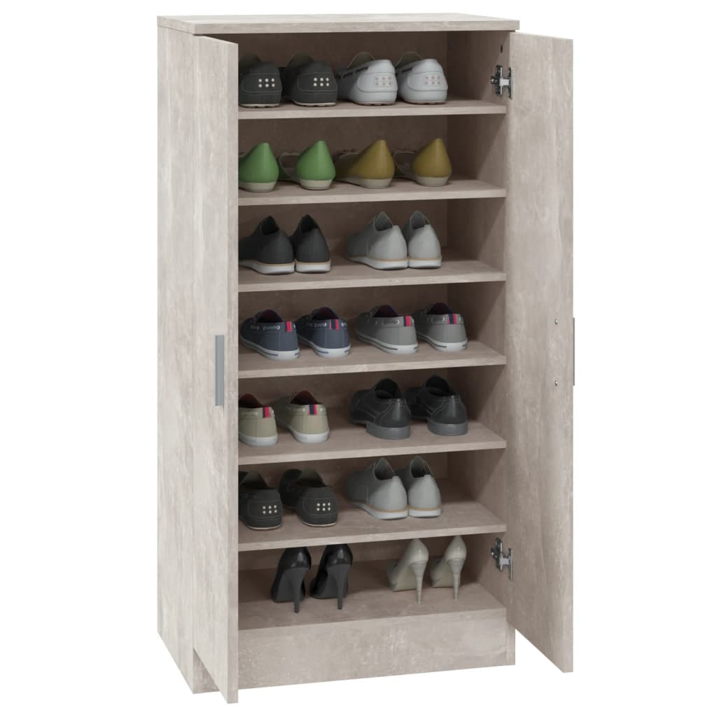Kenkäkaappi betoninharmaa 55x35x108 cm tekninen puu - Sisustajankoti.fi