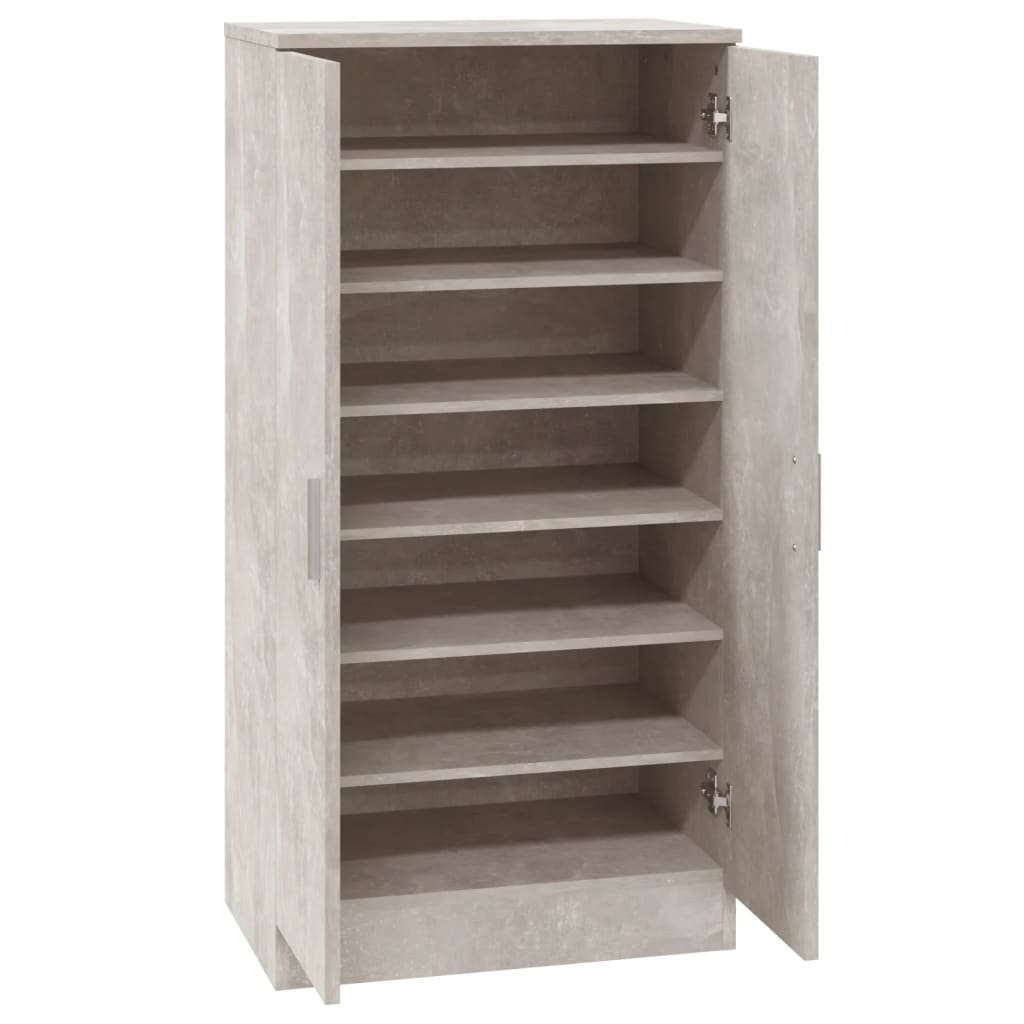 Kenkäkaappi betoninharmaa 55x35x108 cm tekninen puu - Sisustajankoti.fi