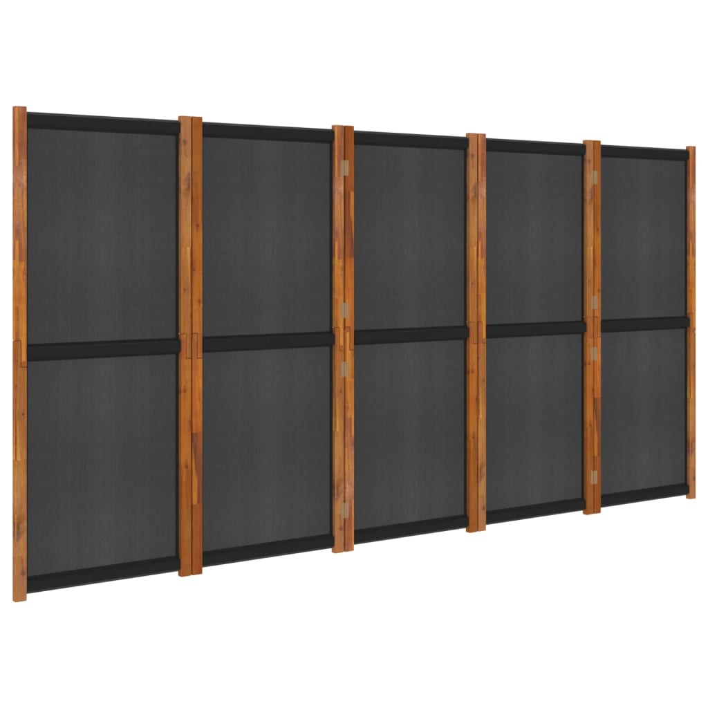 5-paneelinen tilanjakaja musta 350x180 cm - Sisustajankoti.fi
