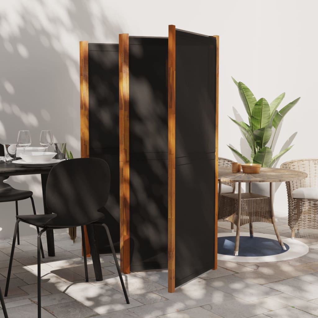 5-paneelinen tilanjakaja musta 350x180 cm - Sisustajankoti.fi