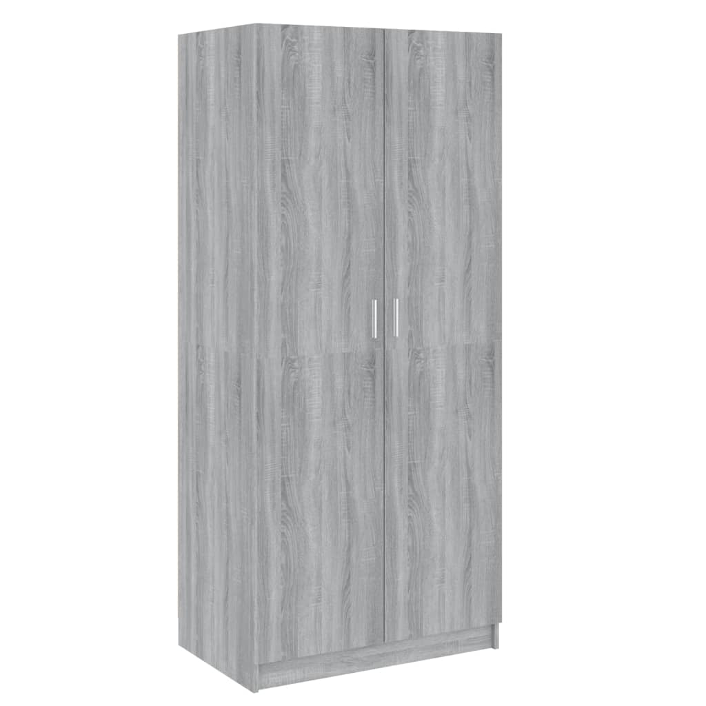 Vaatekaappi harmaa Sonoma 80x52x180 cm tekninen puu - Sisustajankoti.fi