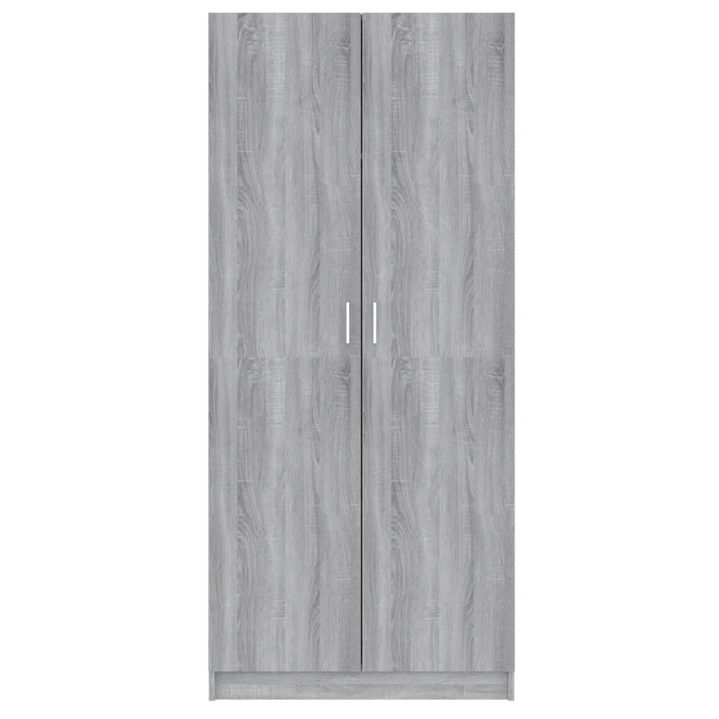 Vaatekaappi harmaa Sonoma 80x52x180 cm tekninen puu - Sisustajankoti.fi