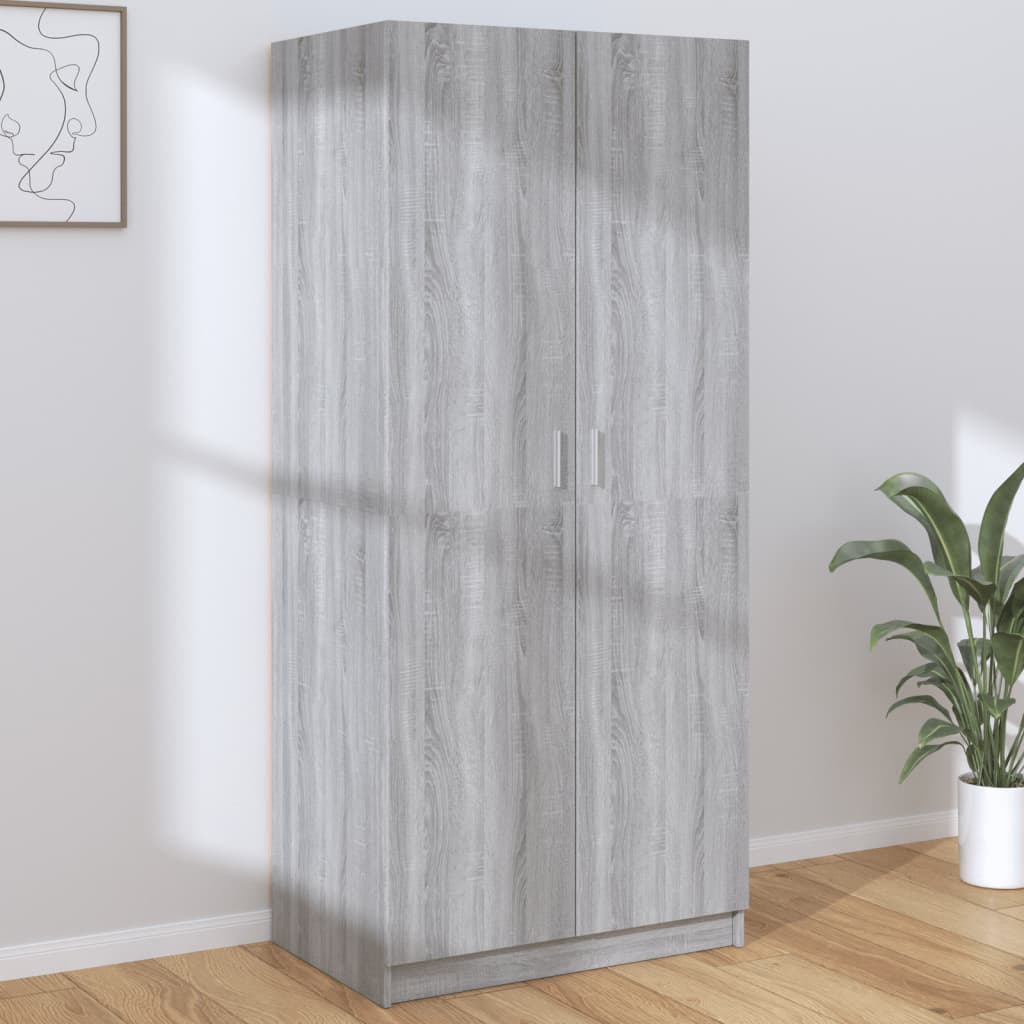 Vaatekaappi harmaa Sonoma 80x52x180 cm tekninen puu - Sisustajankoti.fi
