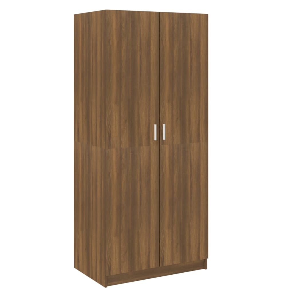 Vaatekaappi ruskea tammi 80x52x180 cm tekninen puu - Sisustajankoti.fi