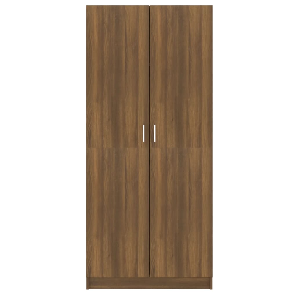 Vaatekaappi ruskea tammi 80x52x180 cm tekninen puu - Sisustajankoti.fi