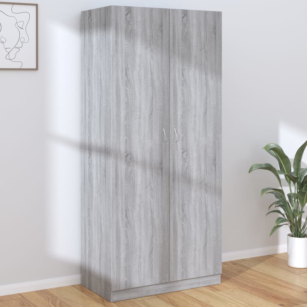 Vaatekaappi harmaa Sonoma 90x52x200 cm tekninen puu - Sisustajankoti.fi