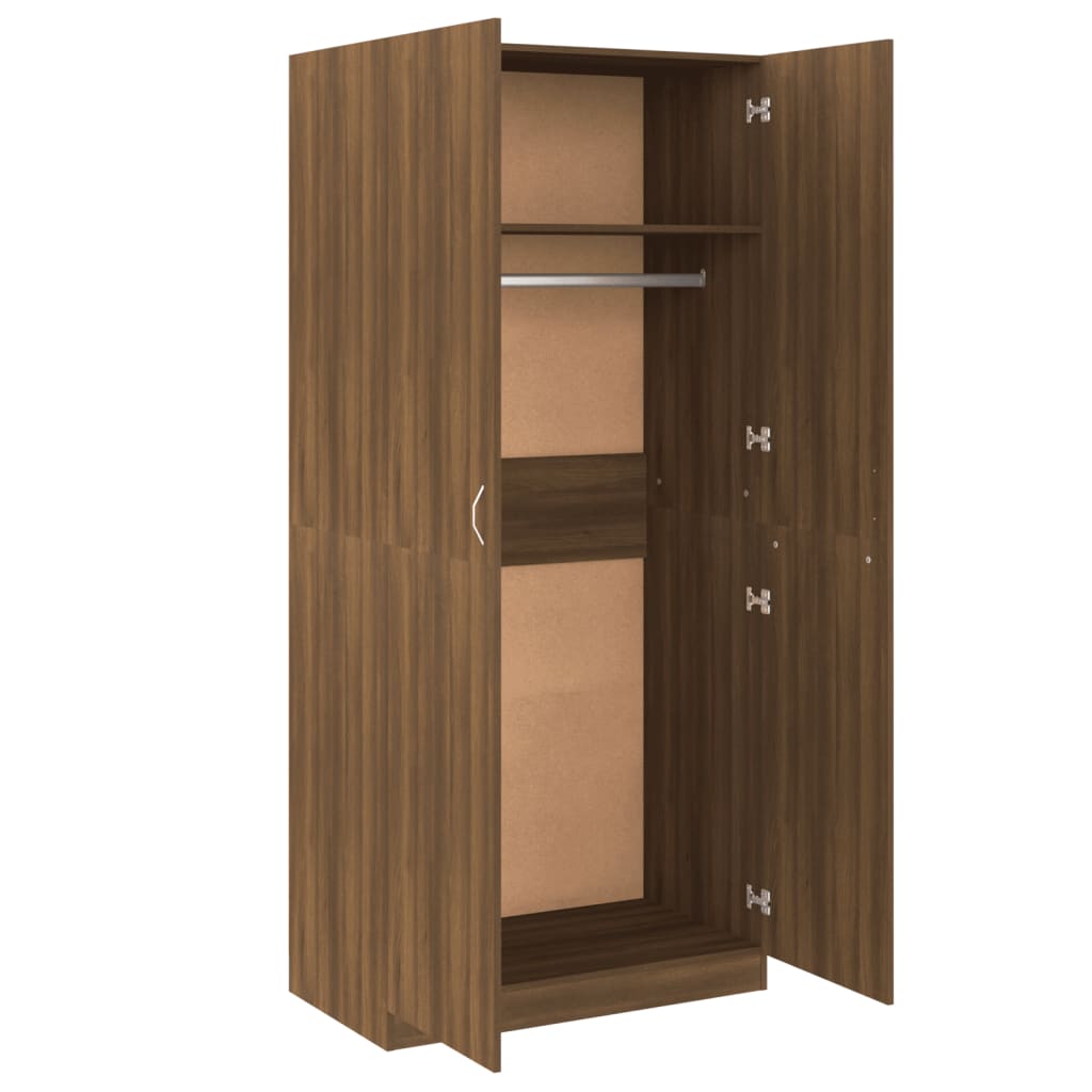 Vaatekaappi ruskea tammi 90x52x200 cm tekninen puu - Sisustajankoti.fi