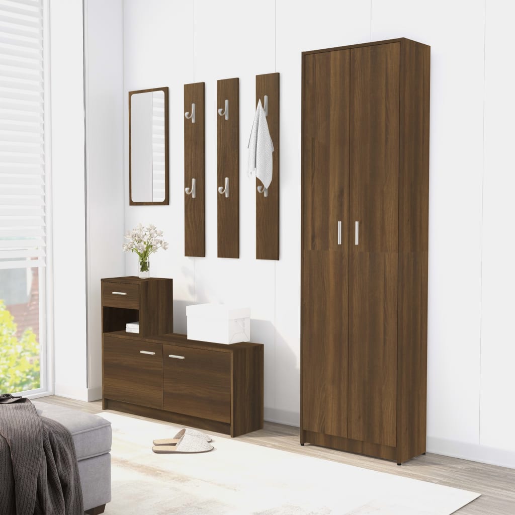 Eteisen vaatekaappi ruskea tammi 55x25x189 cm tekninen puu - Sisustajankoti.fi