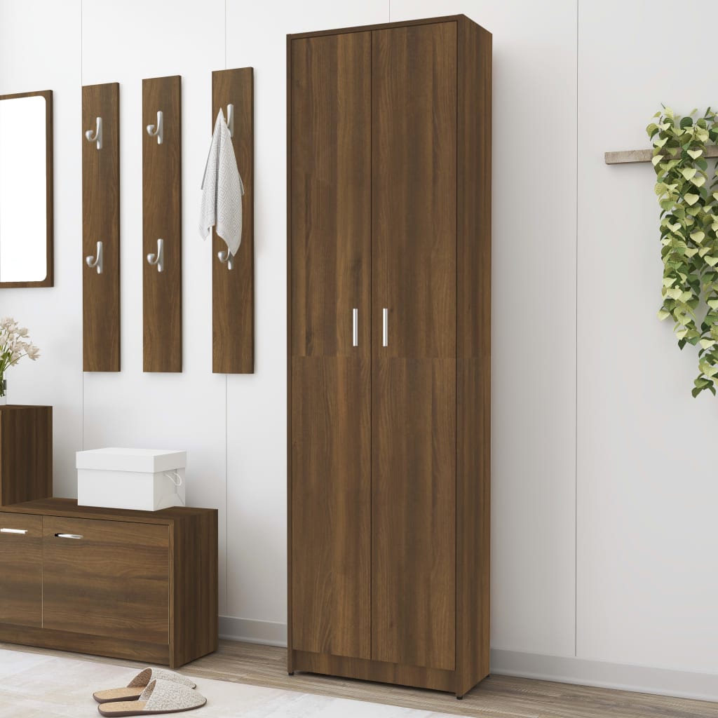 Eteisen vaatekaappi ruskea tammi 55x25x189 cm tekninen puu - Sisustajankoti.fi