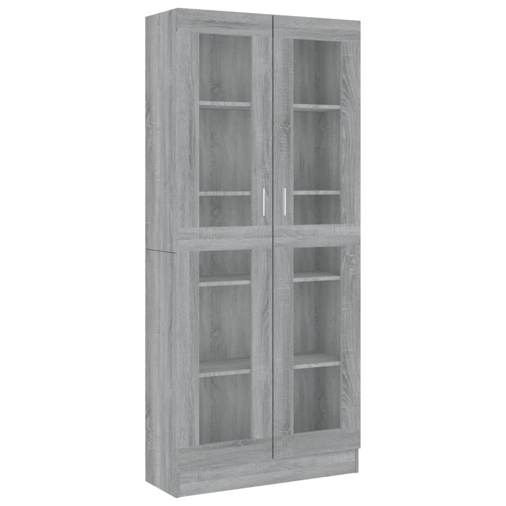 Vitriinikaappi harmaa Sonoma 82,5x30,5x185,5 cm tekninen puu - Sisustajankoti.fi