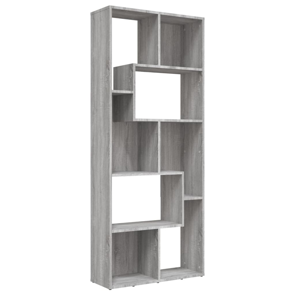 Kirjahylly harmaa Sonoma 67x24x161 cm tekninen puu - Sisustajankoti.fi