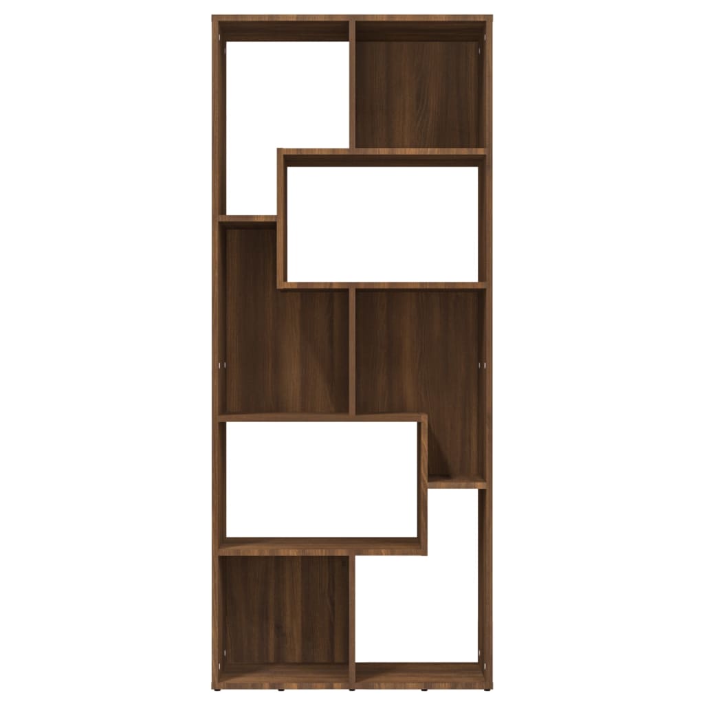 Kirjahylly ruskea tammi 67x24x161 cm tekninen puu - Sisustajankoti.fi