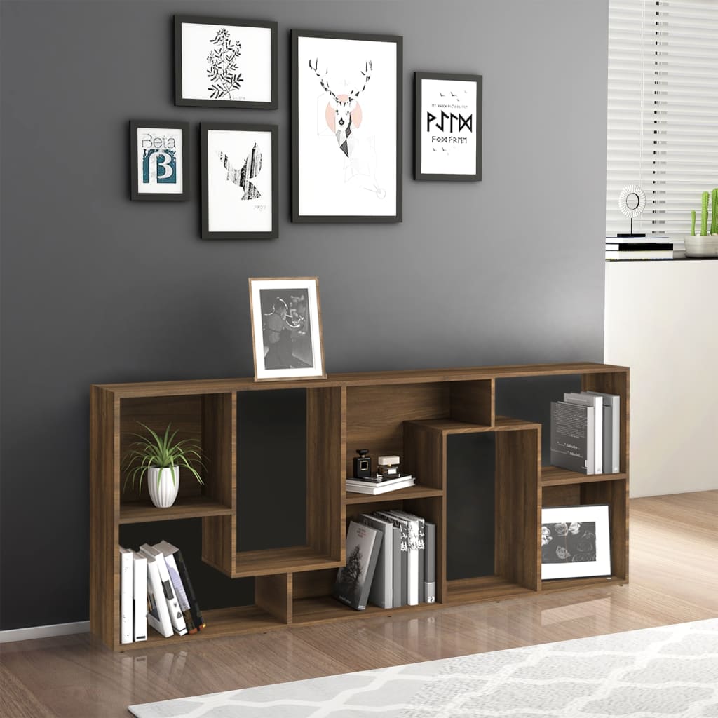 Kirjahylly ruskea tammi 67x24x161 cm tekninen puu - Sisustajankoti.fi