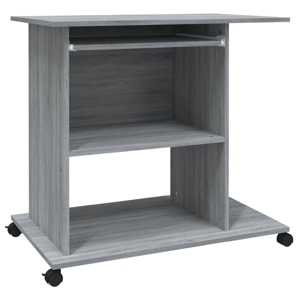 Tietokonepöytä harmaa Sonoma 80x50x75 cm tekninen puu - Sisustajankoti.fi