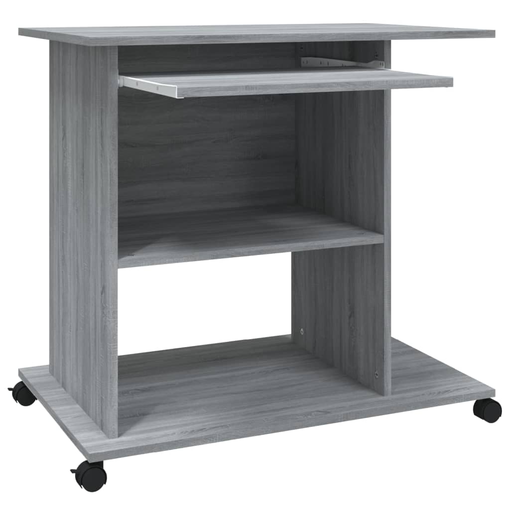 Tietokonepöytä harmaa Sonoma 80x50x75 cm tekninen puu - Sisustajankoti.fi