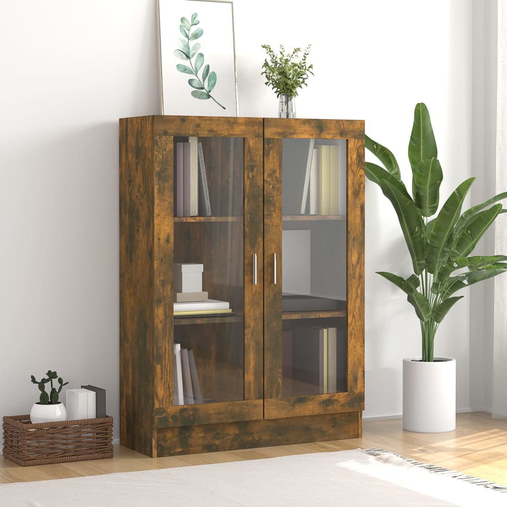 Vitriinikaappi savutammi 82,5x30,5x115 cm tekninen puu - Sisustajankoti.fi