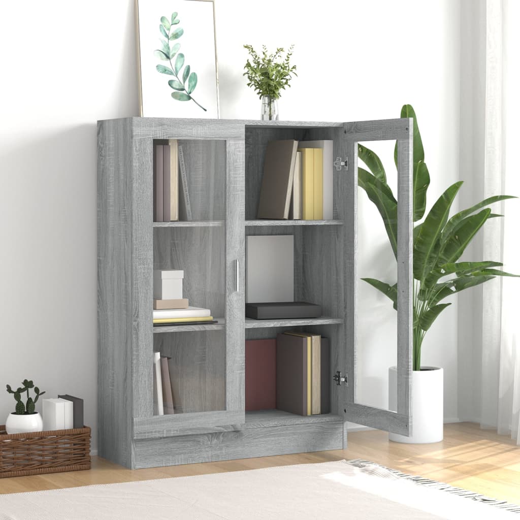 Vitriinikaappi harmaa Sonoma 82,5x30,5x115 cm tekninen puu - Sisustajankoti.fi