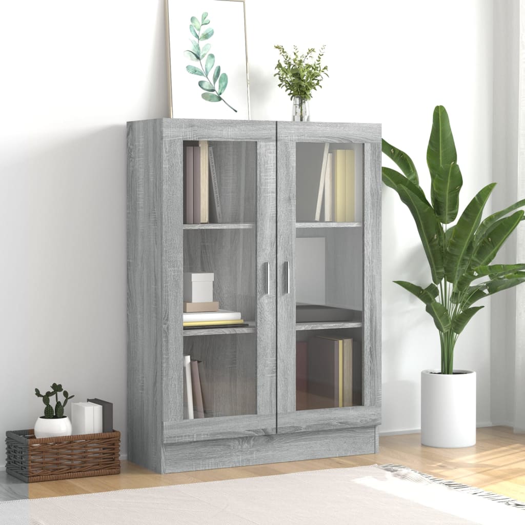 Vitriinikaappi harmaa Sonoma 82,5x30,5x115 cm tekninen puu - Sisustajankoti.fi