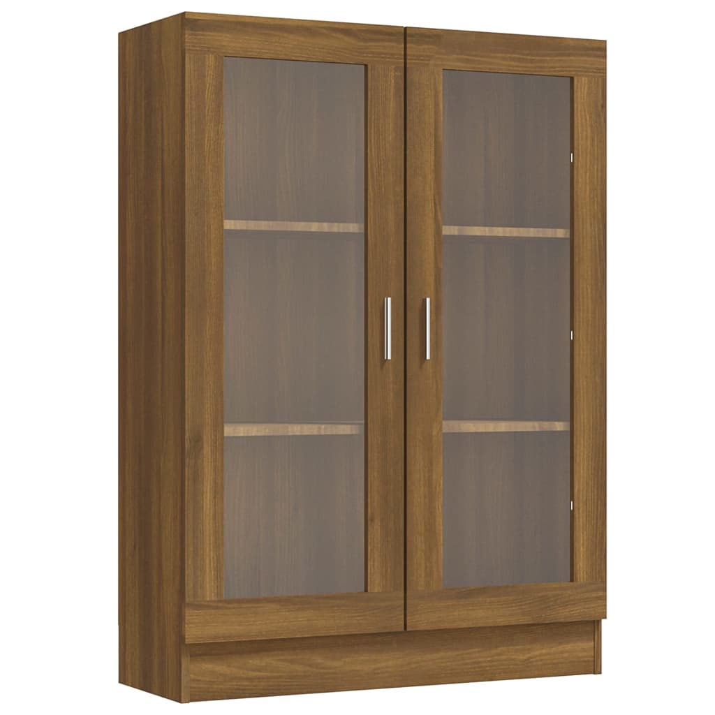 Vitriinikaappi ruskea tammi 82,5x30,5x115 cm tekninen puu - Sisustajankoti.fi