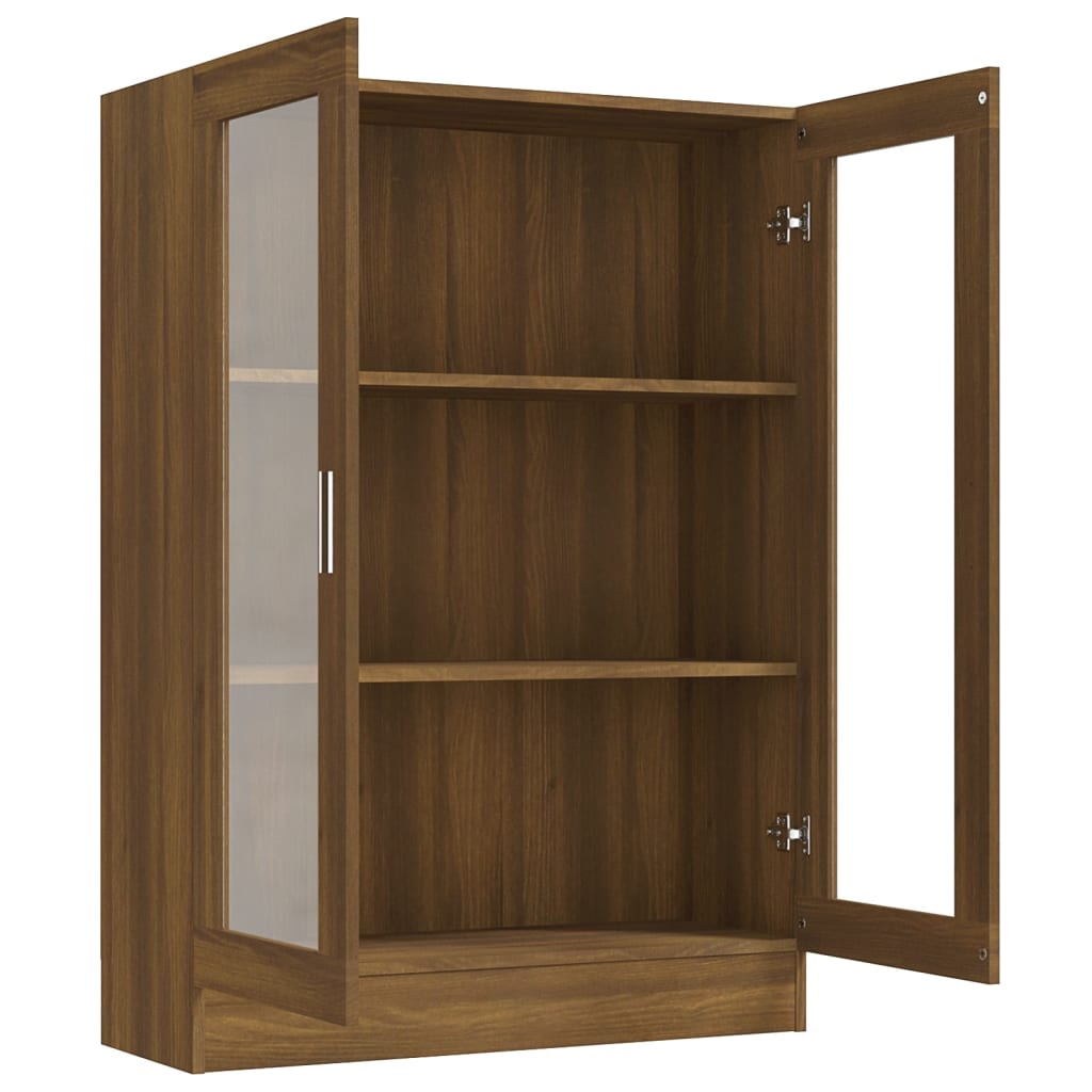 Vitriinikaappi ruskea tammi 82,5x30,5x115 cm tekninen puu - Sisustajankoti.fi