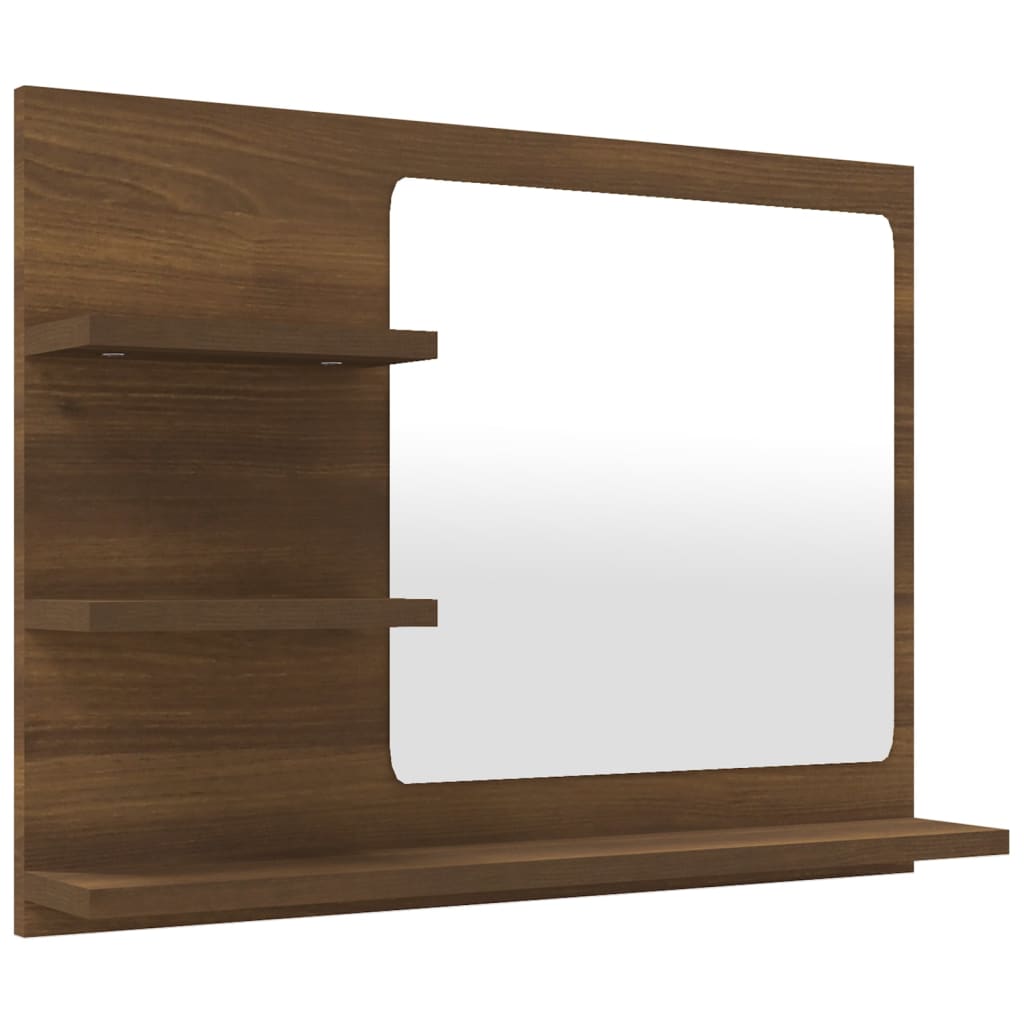 Kylpyhuoneen peili ruskea tammi 60x10,5x45 cm tekninen puu - Sisustajankoti.fi