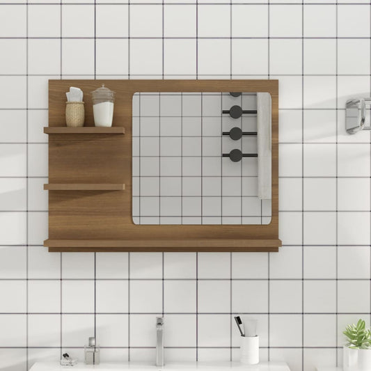 Kylpyhuoneen peili ruskea tammi 60x10,5x45 cm tekninen puu - Sisustajankoti.fi