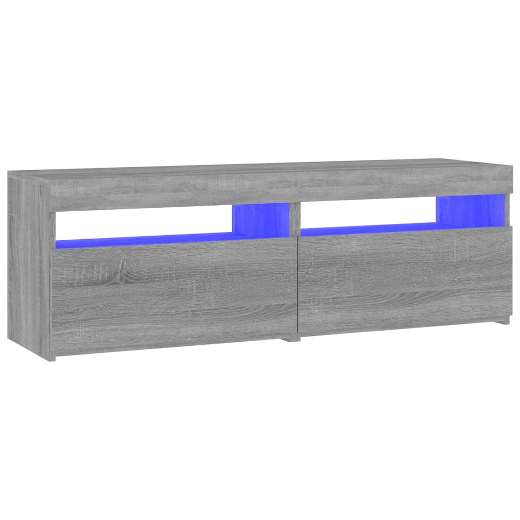 TV-tasot 2 kpl LED-valoilla harmaa Sonoma 60x35x40 cm - Sisustajankoti.fi