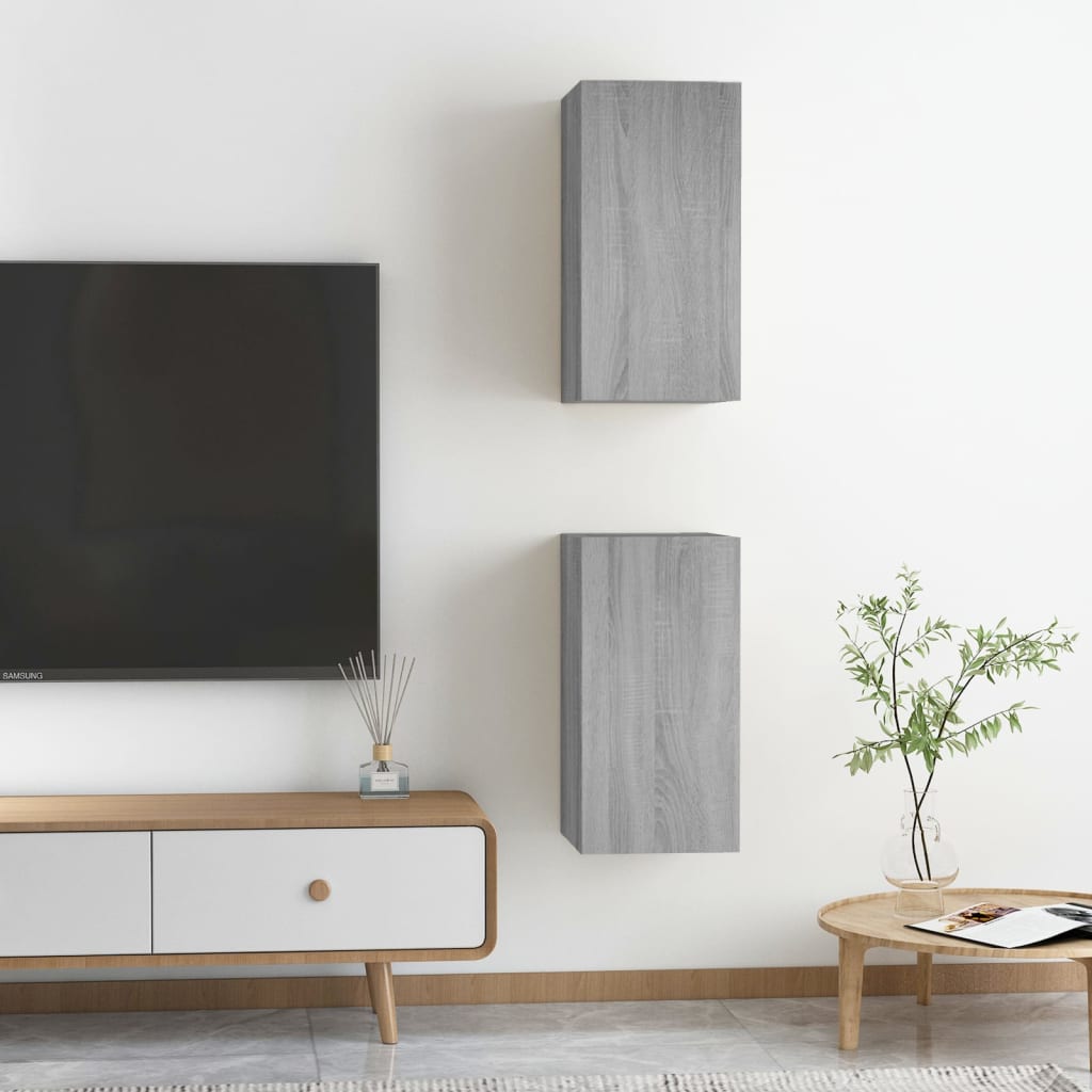 TV-tasot 2 kpl harmaa Sonoma 30,5x30x60 cm - Sisustajankoti.fi
