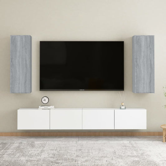 TV-tasot 2 kpl harmaa Sonoma 30,5x30x90 cm tekninen puu - Sisustajankoti.fi