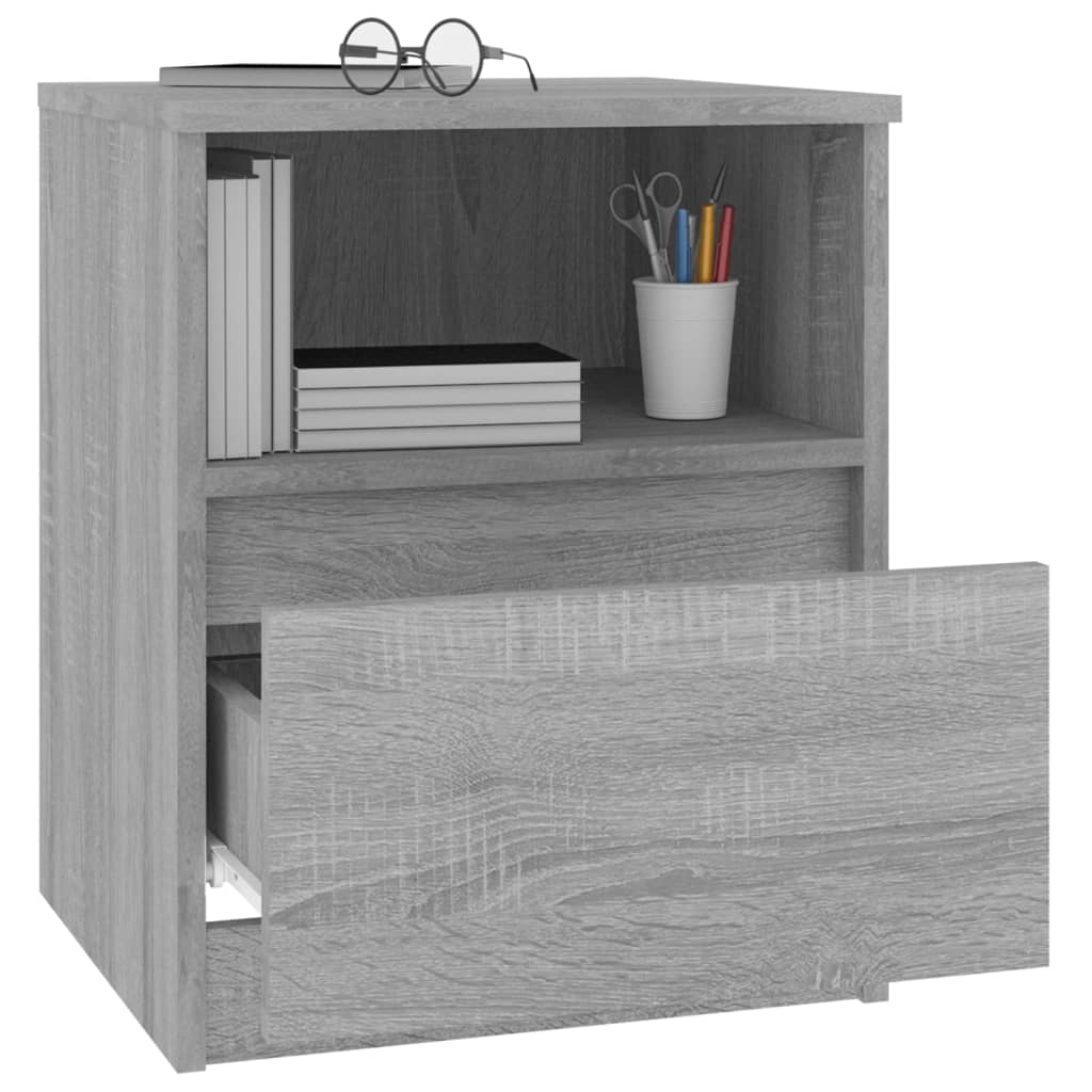 Yöpöydät 2 kpl harmaa Sonoma 40x40x50 cm tekninen puu - Sisustajankoti.fi