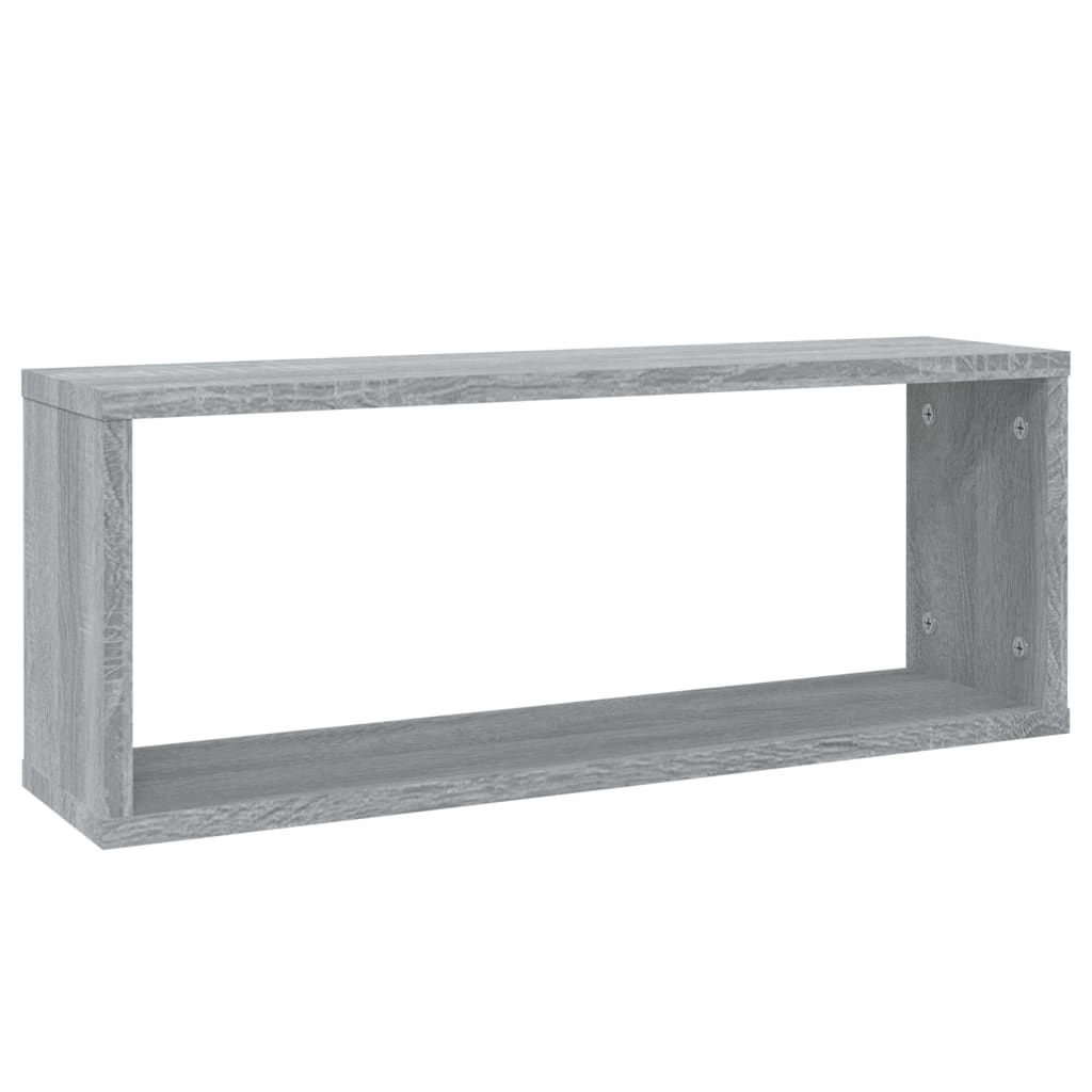 Seinäkuutiohyllyt 2 kpl harmaa Sonoma 60x15x23 cm tekninen puu - Sisustajankoti.fi