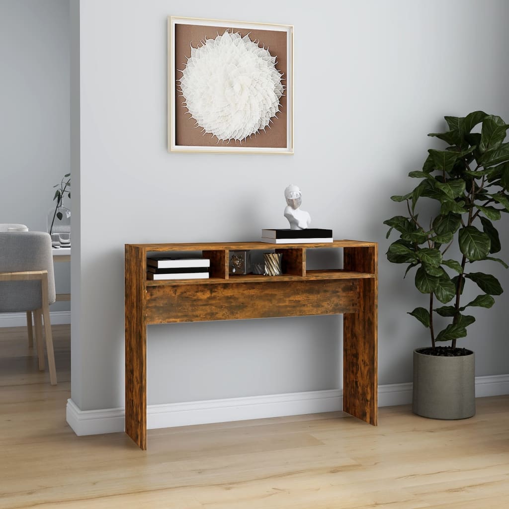 Konsolipöytä savutammi 105x30x80 cm tekninen puu - Sisustajankoti.fi